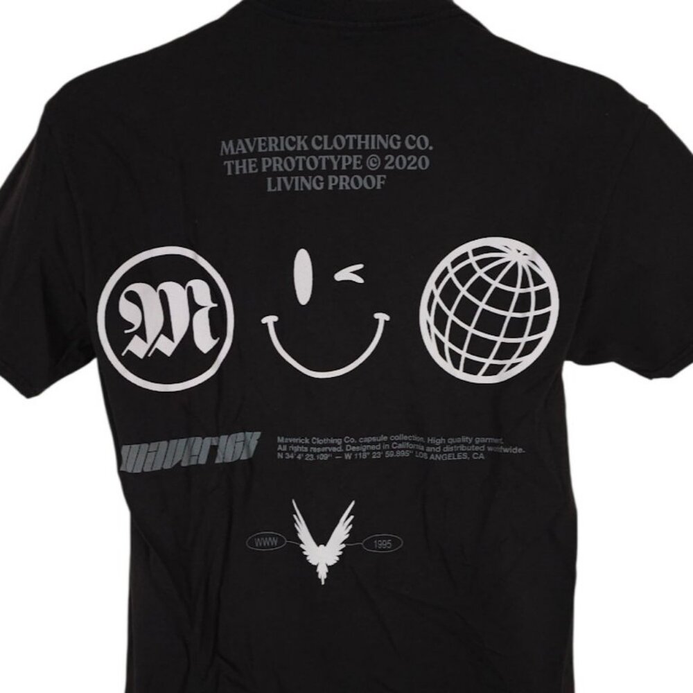 Maverick T Shirt Mens Size Small Black Logan Paul Streetwear Wink Smile